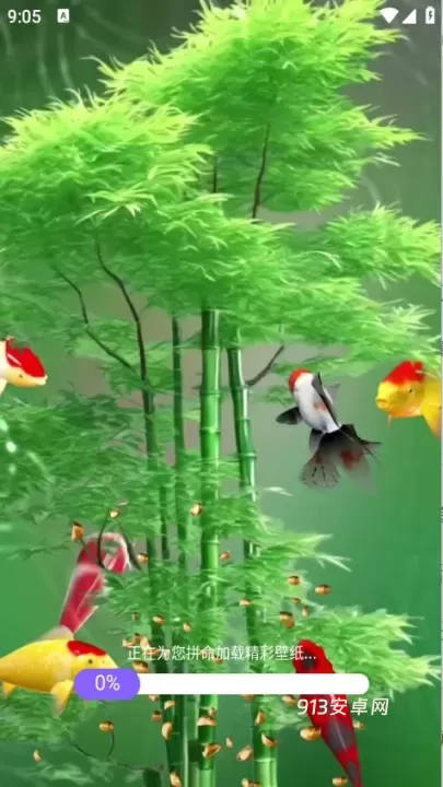 荷花锦鲤壁纸_https://m.913u.com_手机美化_第2张